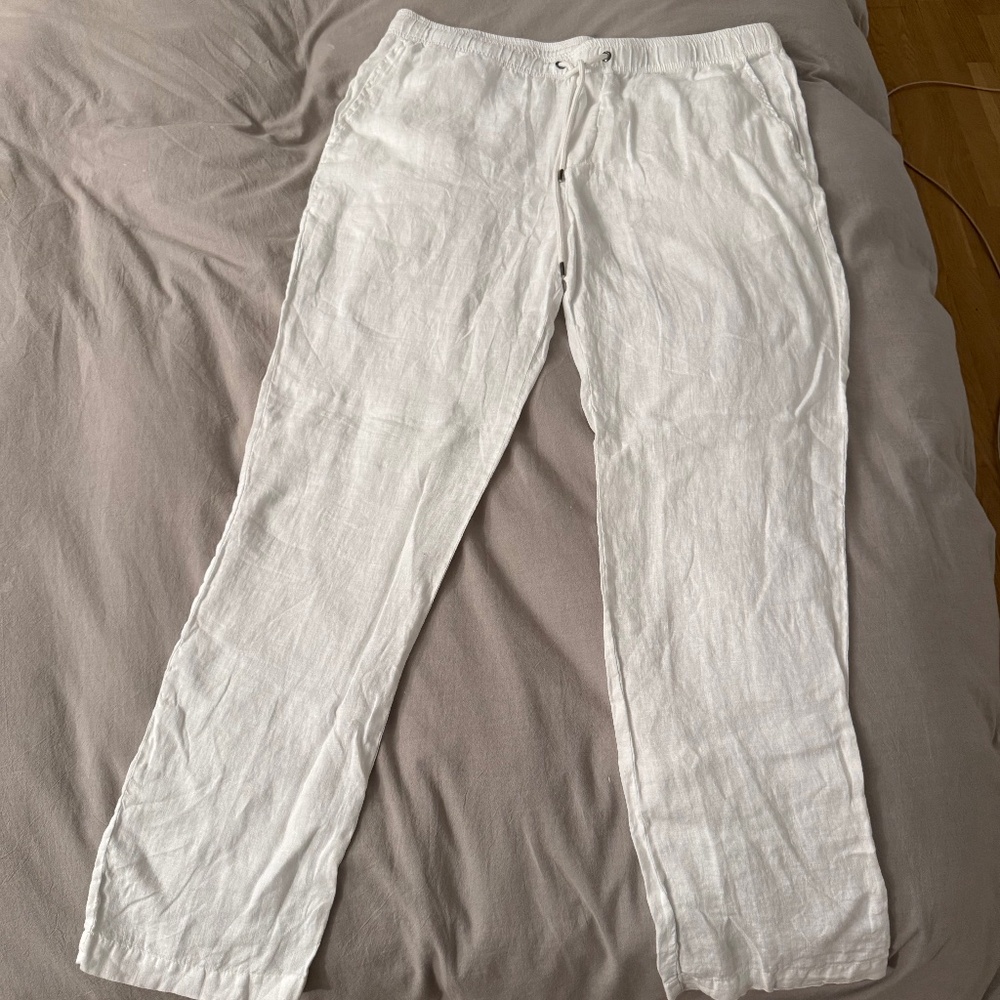 James Perse White Linen Pants Size 3 NWOT